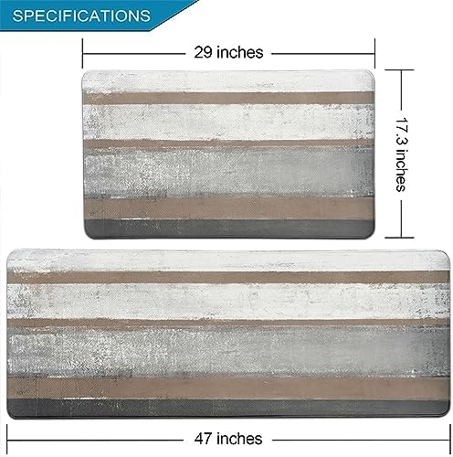 2-Piece Kitchen Rugs Set 173x29 and 173x47