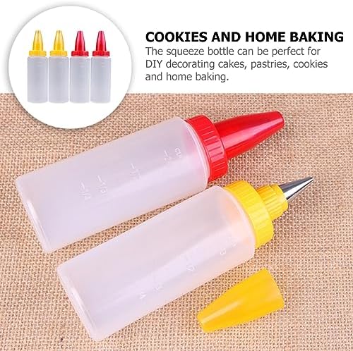 Mikinona 4-Piece Transparent Squeeze Bottles for Icing