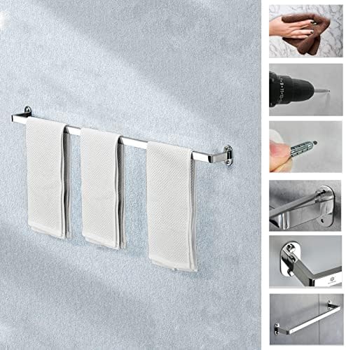 Stainless Steel Towel Bar Rail - Wall-Mounted Rounded Corner 157in