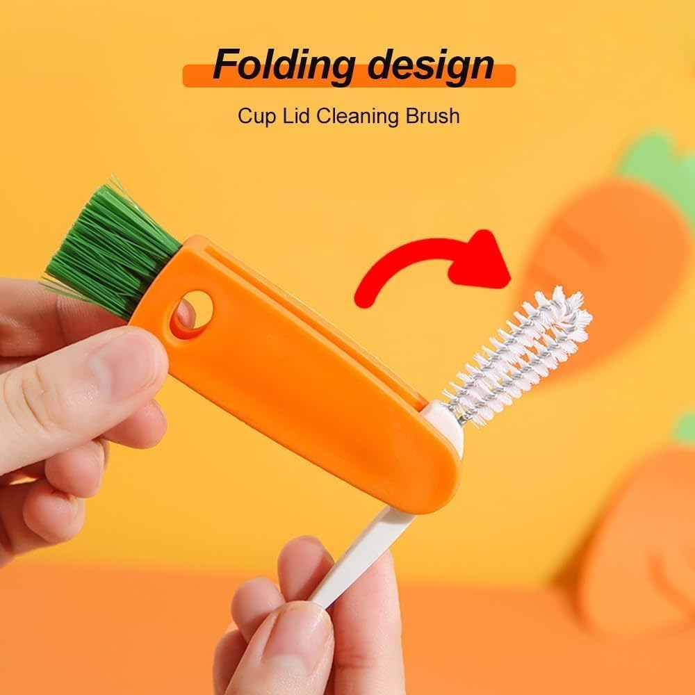 3-in-1 Cup Lid Gap Cleaning Brush for Baby Bottles Sports Cups More