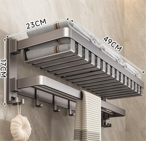 ANBNK Modern Wall-Mounted Towel Shelf Compact Durable Towel Holder for Bathroom