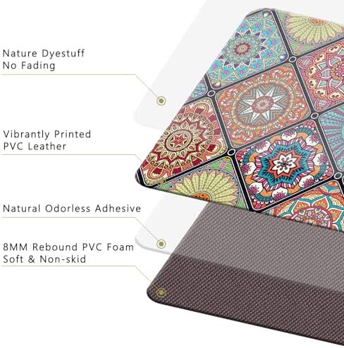 QiyI Boho Anti Fatigue Kitchen Mat Erf satire_home_and_kitchen