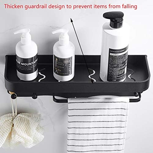 LUCEAECompact Anti-Rust Aluminum Bathroom Towel Rack Matte Black 40x13x15cm