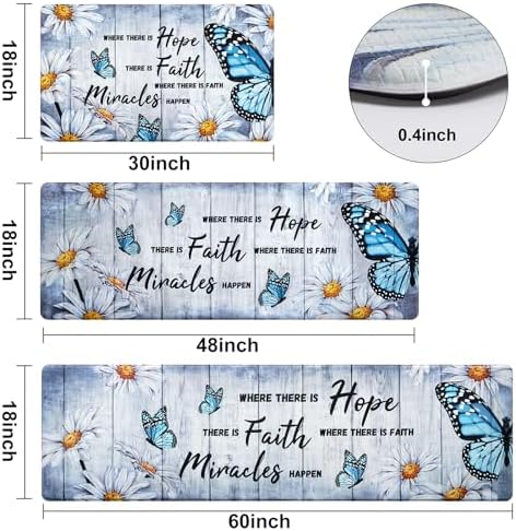 Likiyol Butterfly Floral Kitchen Rugs abused