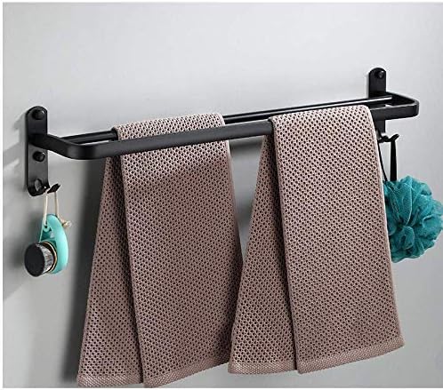 Black Aluminum Pole Towel Rack for Bathroom