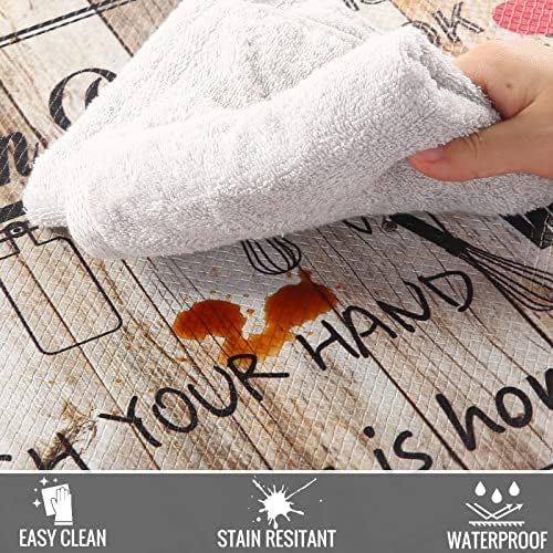 2-Piece Farmhouse Kitchen Rugs Anti-Fatigue Mat Set