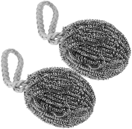 Stainless Steel Wok Scrubber Brush 2 Pack Kitchen Tool for Cleaning