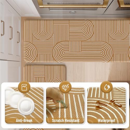 Modern Farmhouse Kitchen Rugs Anti-Fatigue Non-Slip Mat Set for Home