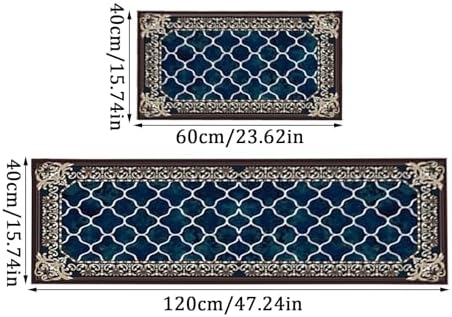 Stylish Kitchen Rugs and Mats Set Non-Slip Washable Soft Functional