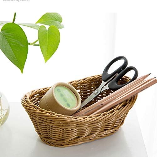 ANRUIDE 2 Pack Woven Bread Baskets Imitation Rattan
