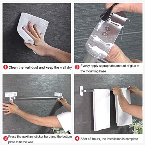BOCbco Simple Shelf Double Tea Towel Holder 41Cm Black