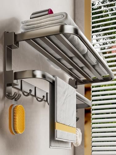 Gray Aluminum Wall-Mounted Towel Rack 50cm 1