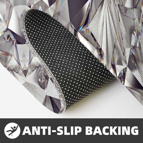 Glitter Diamond Pattern Kitchen Mats 2 Piece Set Waterproof Non-Slip