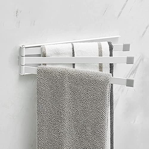 LUCEAE Swivel Towel Bar 3 Arms 180 Rotation White