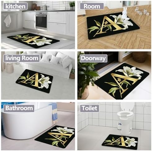 Letter A Kitchen Rugs 24x16 Non-Slip Farmhouse Kitchen Mat for KitchenSinkLaundry
