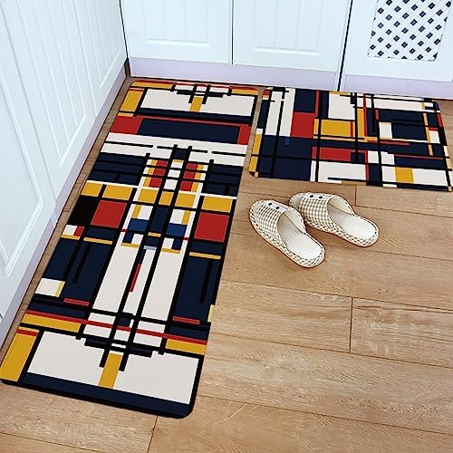 Carosoffe Geometric Rugs Set - Modern Kitchen Bathroom Standing Mats