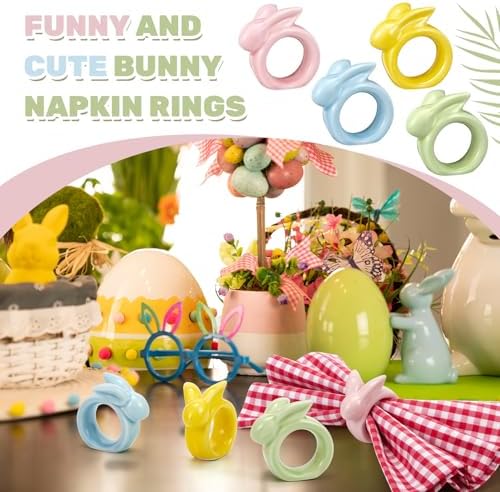 Easter bunny napkins rings 8-set for cloth napkins