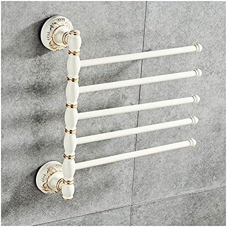 Black White Towel Rail Rotating Towel Holder Bathroom Kitchen Accessory