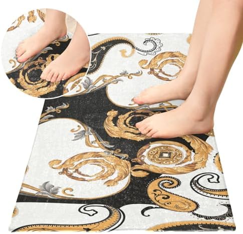 Adornlife Baroque Kitchen Mat 39x20 Inch Non-Slip Comfort Standing Rug
