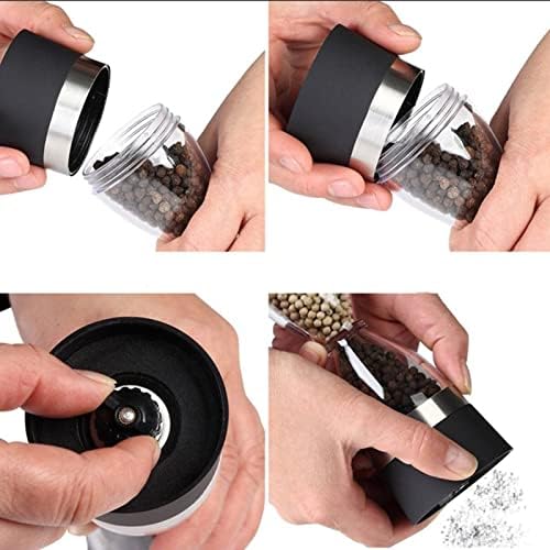 SAHKGYE Double Head Salt Pepper Mill Set with Ceramic Rotor Adjustable Coarseness