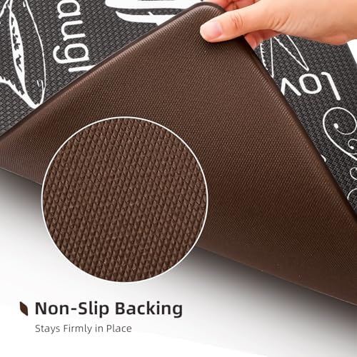 Anibedding Anti Fatigue Kitchen Mats Set of 2 Black