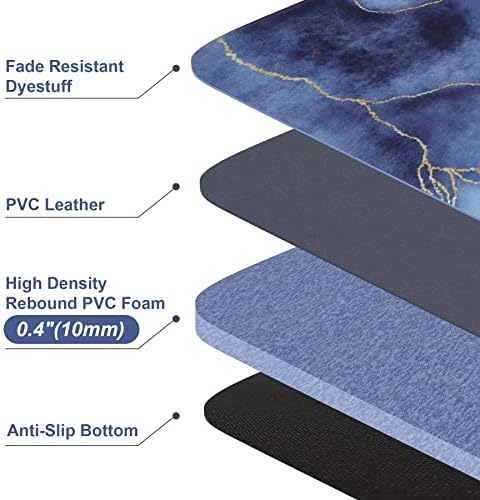 MAYHMYO Anti Fatigue Kitchen Mat Set of 2 Blue and Gold Design
