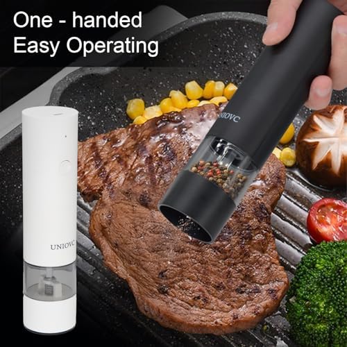 UNIOVC Electric Salt and Pepper Grinder Set with Adjustable Coarseness