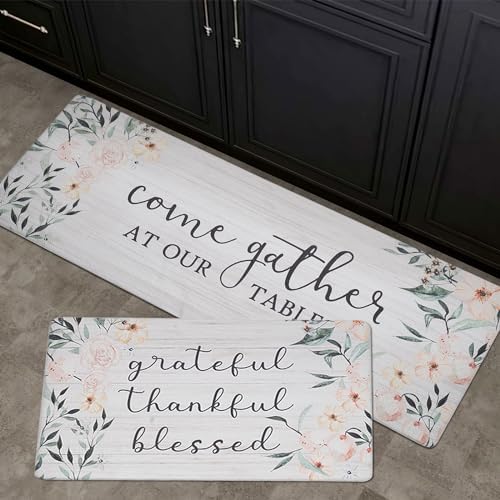 FRESHMINT 2 Piece Anti Fatigue Kitchen Mats Set