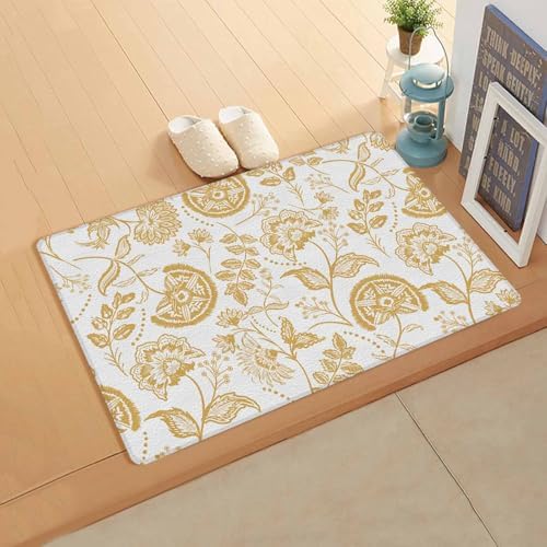 Boho Orange Floral Mat