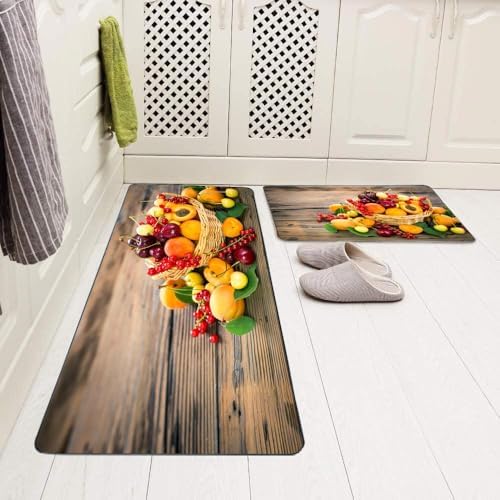 Fullentiart Kitchen Rugs and Mats 2 Pieces Non-Slip Washable