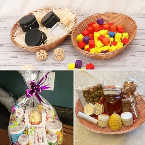 11 Inch Oval Poly Wicker Baskets 11 Pack