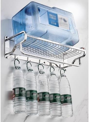 Towel Shelf Holder with Hooks for Bathroom Lavatory