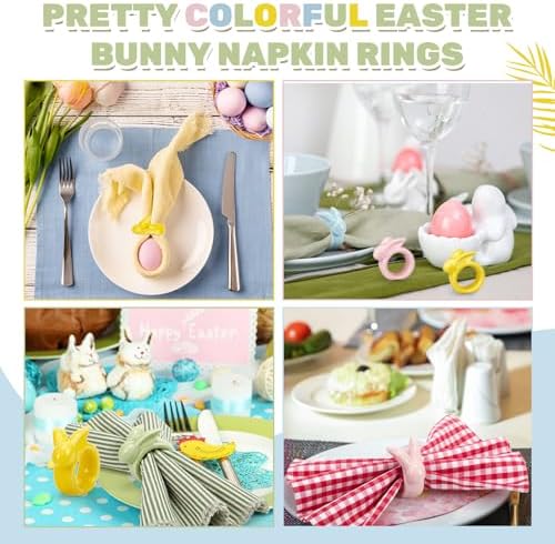 Easter bunny napkins rings 8-set for cloth napkins