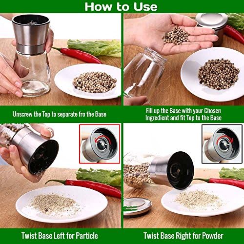 Adjustable Salt Pepper Shaker Set