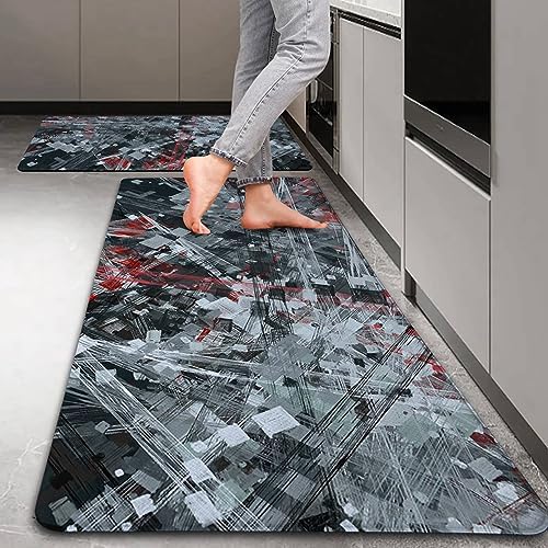 2-Piece Kitchen Rugs Set Anti-Fatigue Non-Slip Mats