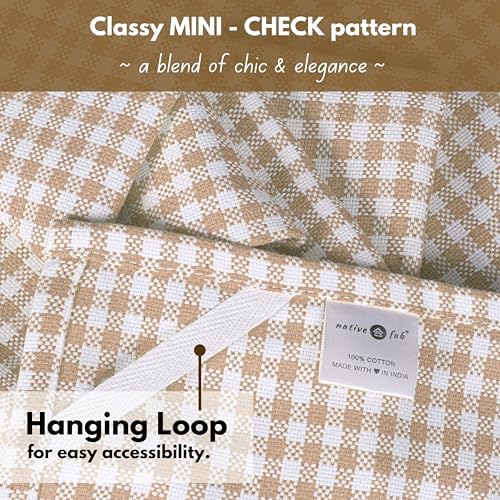 Native Fab Beige Gingham Kitchen Dish Towels 4-Pack