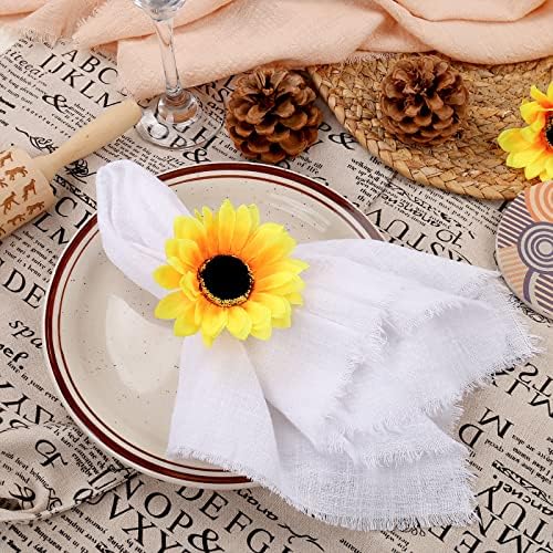 Handmade Sunflower Napkin Ring Set of 6