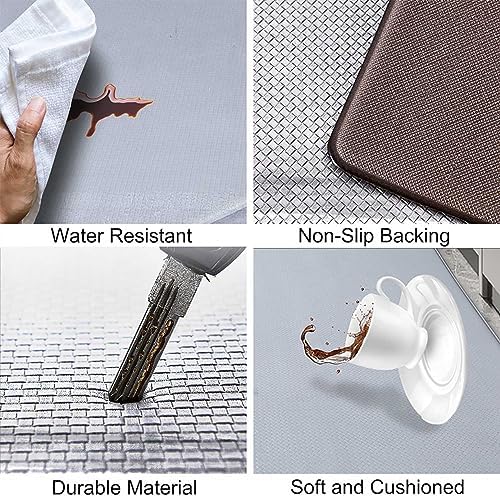 2-Piece Kitchen Rugs Set Anti Fatigue Waterproof