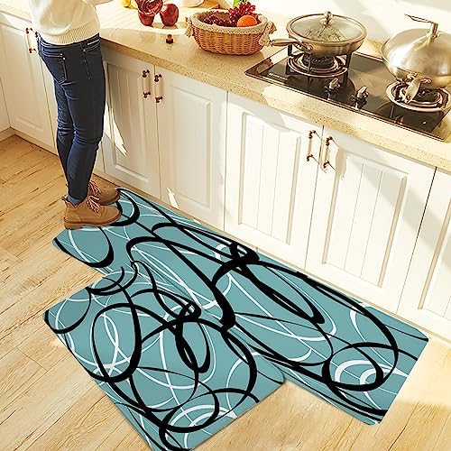 Modern Geometric Kitchen Rugs Set