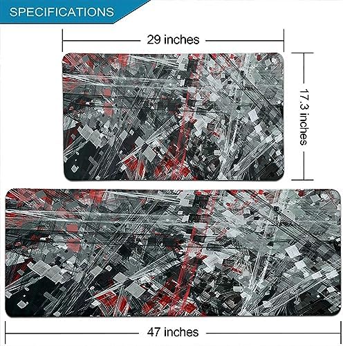 2-Piece Kitchen Rugs Set Anti-Fatigue Non-Slip Mats