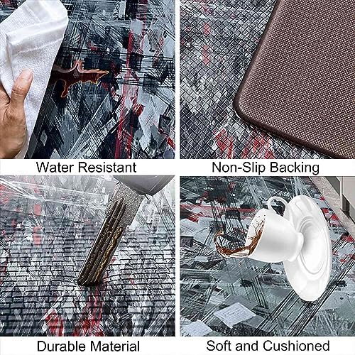 2-Piece Kitchen Rugs Set Anti-Fatigue Non-Slip Mats
