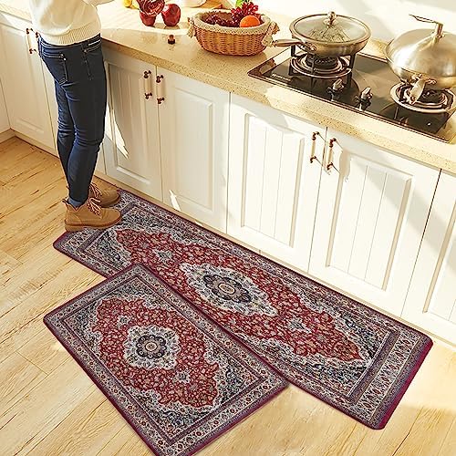 Comfortable Stylish 2-Piece Rugs for Kitchen Bathroom
