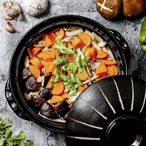 CTXDLKStock Pot Heat Resistant Cooker for Black Casserole with Cover