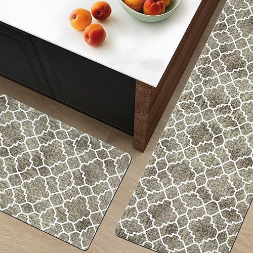 Vintage Trellis Kitchen Mat Set