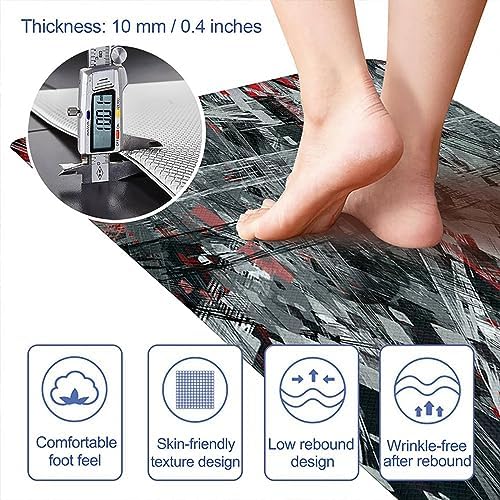 2-Piece Kitchen Rugs Set Anti-Fatigue Non-Slip Mats