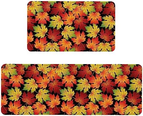 Fall Kitchen Rugs maple Leaves Kitchen Mat Set - Perfect For Autumn Thanksgiving