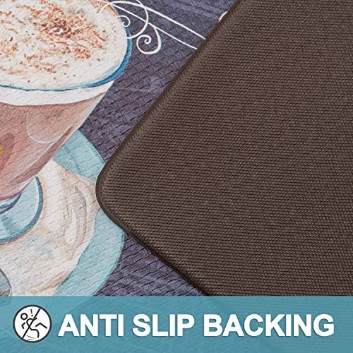 Cozy Coffee Theme Kitchen Rugs - Smooth Durable for Home